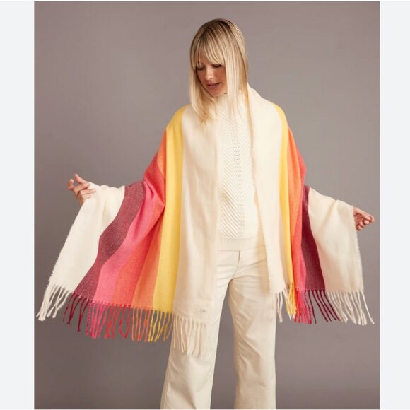 Marine Layer Stripe Scarf in Warm Rainbow - Picture 1 of 7